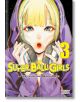 На корицата на Super Ball Girls, Vol. 3 е изобразена Ока - русо момиче със сини очи, облечено в лилава качулка, което държи слушалки на ушите си, а дебелото заглавие подсказва за предстояща шоколадова война в историята.-thumb