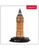 Светещ 3D пъзел Cubic Fun - Биг Бен, 32 части: детайлен модел с часовников корпус и основа върху черна платформа с надпис "Big Ben London". В горния десен ъгъл е CubicFun логото. LED осветление за впечатляващ ефект.-3-thumb