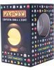 Кутията на "Светеща кристална топка Fizz Creations - Pac-Man" е украсена с изображения на Pac-Man и духове, ретро игри и надпис PAC-MAN CRYSTAL BALL LIGHT, USB захранване. Прозорецът показва декоративната лампа вътре.-1-thumb