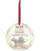Табелка Me to You - Home е кръгъл керамичен орнамент с червена панделка, с изображение на Тати Теди в каруца и думите: "Домът е мястото, където живее любовта, където се създават спомени и където смехът никога не свършва"-идеалният подарък за нов дом.-thumb