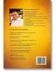 Задна корица на "Тайната формула на партньорството" с усмихнат мъж в костюм (горе вляво), кратка биография и резюме на комуникация между партньори и видове партньорство в бяло на оранжево-жълто. ISBN баркод в долния десен ъгъл.-3-thumb