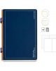 Тефтер Miquelrius B2B Doble Azul A5 с твърди корици, кафяв гръб, ластик, бели тегели, заоблени ъгли и тефтер на точки - 96 листа, 70 gsm хартия, комбинирано съдържание.-2-thumb