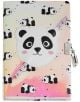 Тефтер Miquelrius Back2Fun Holographic Panda - пастелен таен дневник с голяма панда на корицата, малки панди, коланче с панда мотиви и метално катинарче за твоите тайни.-1-thumb