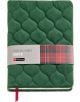Зелен кадифен тефтер Miquelrius Highland Days A5 с червена карирана хартиена лента и видима червена панделка.-1-thumb