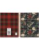 Тефтер Miquelrius Highland Days Poppies A6 със спирала и 100 листа на широки редове има лява корица на червено-зелено каре и дясна корица със зелен фон, големи червени и бели цветя.-4-thumb