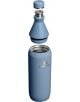 A Stanley All Day Slim Indigo Gloss 600 мл бутилка за вода с отвити капачка и тапа, показваща вътрешността от неръждаема стомана и вакуумна изолация.-3-thumb
