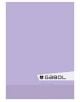 Минималистична ученическа тетрадка Gabol A4 с 60 листа на широки редове, с лилава корица, светлосива лента долу вдясно и черно лого и текст Gabol, без други изображения или надписи.-5-thumb
