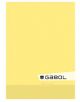 Обикновена жълта ученическа тетрадка Gabol A5 с 40 листа на широки редове, с логото на марката в черен цвят върху бял етикет в долния десен ъгъл - идеална за бележки в училище.-3-thumb