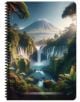 Подвързаният със спирала тетрадка Keskin Color Nature със спирала и 80 листа на широки редове има живописна корица с планини, дървета, водопади и спокойна река, заобиколена от зеленина. Етикетът гласи: "Nature Notes.-3-thumb