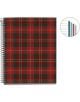 Тетрадка Miquelrius Highland Days Lenox A5 със спирала и 100 листа на широки редове, с червено-зелена каре корица и малка диаграма с пет цветни ленти, подходяща за бележки в училище или работа.-2-thumb