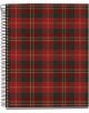 The тетрадка Miquelrius Highland Days Lenox A5 със спирала има 100 листа на широки редове и класически дизайн в червено и зелено каре, подходяща за училище или работа.-1-thumb