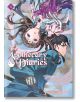 Корицата на The Apothecary Diaries, Vol. 6 (Light Novel), на която са изобразени Маомао със сплетена коса и мъж в синя роба на фона на плаващи материи и флорални мотиви. Заглавието и надписите се появяват отдолу със западни главни букви.-thumb
