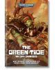 Корицата на The Green Tide: An Ork Omnibus представя могъщ военен бос в бойна броня, който води експлозивна атака на орките, пресъздаваща хаоса на Warhammer 40 000. Имената на авторите се появяват под заглавието - епично заглавие за феновете на орките ром-thumb