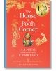 Синя корица на "Къщата на Пух" от А.А. Милн с илюстрации на Мечо Пух, Прасчо, дете и Тигър; златен печат "100 години" в горния десен ъгъл.-1-thumb