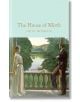 На корицата на "Къщата на веселието" (Macmillan Collector's Library) са изобразени мъж и жена на веранда край спокойно езеро, а слънчевата светлина нежно осветява спокойната сцена.-thumb