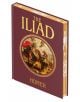 Илиада" (Arcturus Decorative Classics) е подаръчно издание с твърди корици в цвят бордо, златни надписи, декоративни златни акценти и илюстрация на древни воини в битка.-thumb