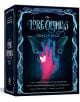 Изображението показва кутията на оракулската колода The Lore Olympus, на която е изобразена наситена розово-синя ръка, държаща бяла пеперуда с тъмни крила и богато украсени рамки на тъмносин фон, вдъхновен от гръцката митология.-1-thumb