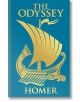 Синя книжна корица със златен текст "Одисея" (Arcturus Ornate Classics), със стилизиран древногръцки кораб в златно - изящно колекционерско издание, идеално за любителите на литературата.-thumb