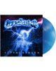 Обложката на албума на The Offspring - Supercharged (VINYL), пънк рок албум, показва светещ син скелет с мълнии в пространство, изпълнено със звезди, а вдясно се вижда част от полупрозрачния син винил.-thumb