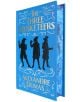 Тримата мускетари: Подаръчно издание в синьо с твърди корици със златни букви, силуети на мускетари с мечове на корицата и подходящи сини мотиви по краищата на книгата.-1-thumb