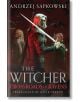 Корица на книгата "Вещиците": Кръстопът на гарваните показва трима герои с мечове на тъмночервен фон. Заглавието и преводът са изписани в долната част на корицата.-thumb