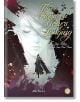 Корицата на книгата Three Hundred Years of Longing, Vol. 2 показва голямо ефирно лице със затворени очи в меки нюанси, самотна фигура в тъмни дрехи - вероятно Nightgleam или Wu Xingxue - и въртящи се форми и силуети на преден план.-thumb