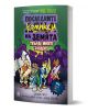 На оживената корица в комикс стил на български език са изобразени четирима анимационни супергерои с оръжия и лилави чудовища. Заглавието е: Последните комикси на Земята - книга 2: Твърде много злодеи вече са на пазара.-1-thumb