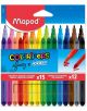 Творчески комплект Maped Color Peps Infinity x Ocean с 15 молива и 12 флумастера в различни цветове, подредени в редове в кутия. Предлага се в книжарница Orange.-thumb