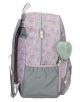 Ученическа раница Enso Beautiful Day с две отделения от Joumma Bags е в пастелно розово със светлосиви акценти, фин флорален десен, странични джобове, цип и пухкав ключодържател във формата на сърце на предния цип.-2-thumb