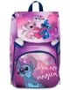 Ученическата раница Seven Lilo & Stitch Extensible е украсена с образите на Стич и Ейнджъл, с сърце върху капака, надпис „You are magical“ върху джобчето и флорални мотиви в розово и лилаво — идеална за училище за малките фенове.-2-thumb