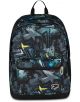 Ученическа раница Seven Pro XXL Abyss е черна с цветен абстрактен геометричен модел на стрелки и сини, зелени и жълти пръски. Разполага с множество джобове с цип и малко лого на марката отпред.-2-thumb