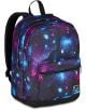Ученическа раница Seven Pro XXL Angel Blue има ярък модел на галактика в синьо, лилаво и розово, преден джоб с цип и черни регулируеми презрамки - идеална за ученическа раница.-1-thumb