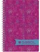 Ученическа тетрадка Gabol A4 със спирала и 100 карирани листа има розова корица с цветни флорални и детелинови мотиви и син етикет с логото "GABOL" в долния десен ъгъл.-5-thumb