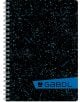 Ученическа тетрадка Gabol A4 със спирала, 100 карирани листа, черна корица със сини пръски и с лого на GABOL върху син диагонал в долния десен ъгъл.-1-thumb