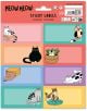 Добавете цвят и настроение с ученически етикети Grupo Erik - Meow Meow, 16 бр., всеки с различни забавни котки: коте в кутия, черна котка, коте в прежда, котка в хартиена торба и още весели дизайни.-2-thumb