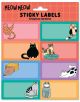 Лист от 16 цветни ученически етикета Grupo Erik - Meow Meow, всеки с игриви анимационни котки, добавя забавление към всяка колекция от училищни етикети. Перфектни за персонализиране на вашите предмети с ярки котки дизайни.-1-thumb