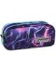 Ученически несесер Seven Electricvibe с 2 отделения, част от нова колекция, с два ципа и абстрактен лилаво-синьо-розов електрически десен и емблематичен Seven patch.-1-thumb