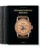 Корицата на книгата "Ultimate Collector Watches" изобразява детайлно изработен златен ръчен часовник Patek Philippe с множество циферблати на черен фон, а в долната част са изписани заглавието и издателството TASCHEN.-1-thumb