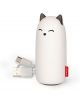 Външна батерия Legami Meow 5000 mAH - портативна батерия във форма на бяло коте с черни уши, включваща USB и USB-C кабели отстрани с червен LEGAMI етикет. Идеална за пътуване!.-2-thumb