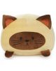 Възглавница Balvi - Котка, кафява е плюшена, кръгла възглавница за котка с кремаво тяло, кафяво лице, уши и лапи, както и бродирани елементи - Iдеален подарък за любителите на котки.-1-thumb