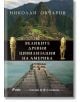 Корица на книгата с Мачу Пикчу, пирамида на маите, златни фигурки и текст на кирилица. Заглавие: "Великите древни цивилизации на Америка" от Николай Овчаров, посветена на маи, ацтеки, инки и древните американски цивилизации.-2-thumb