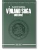 Корицата на Vinland Saga Deluxe, Vol. 8 е със скандинавски мотиви, руни и стилизирана змия в кръгла емблема върху тъмнозелено - задължителна колекционерска твърда корица за феновете.-thumb