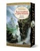 Корица на "Властелинът на пръстените, книга 1: Задругата на пръстена" на български с илюстрация на замък върху скали и фигура с плащ и жезъл, златисто-червен надпис и декоративна кутия.-1-thumb
