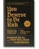 Черна книжна корица със златен готически текст. "Заслужаваш да бъдеш богат" от Рашад Билал и Трой Милингс от Earn Your Leisure. Подзаглавие: Подзаглавие: "Овладейте вътрешната игра на богатството и извоювайте бъдещето си". Включва значка за бестселър на "-thumb