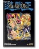 Корицата на Yu-Gi-Oh (издание 3 в 1), том 11, показва Юги, изправен срещу Крилатия дракон на Ра в интензивна битка на дуел с чудовища, подчертана от смели цветове и динамични екшън линии.-thumb