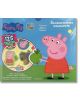 Жизнерадостен "Занимателен комплект: Пепа" на български език, в която са изобразени Пепа с зелена ябълка и кръгъл прозорец, показващ многократно използваеми лепенки на герои и храни. Надписът подчертава, че включва над 125 стикера.-1-thumb