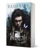 Корица на книгата Живак от Кали Харт с изобразен замислен млад мъж с тъмна коса, меч на гърба и една-единствена сълза на бузата. Две лилави пеперуди са близо до него. На заден план са изобразени мъгливи дървета. Quicksilver, Callie Hart. -1-thumb