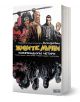 На корицата на българското издание „Живите мъртви: Компендиум четири“ са изобразени герои с оръжия, стоящи над зомбита, а заглавието, изписано с удебелен жълт шрифт на кирилица, се откроява.-1-thumb