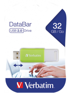 USB флаш памет Verbatim DataBar 2.0, 32 GB, зелена