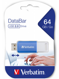 USB флаш памет Verbatim DataBar 2.0, 64 GB, синя